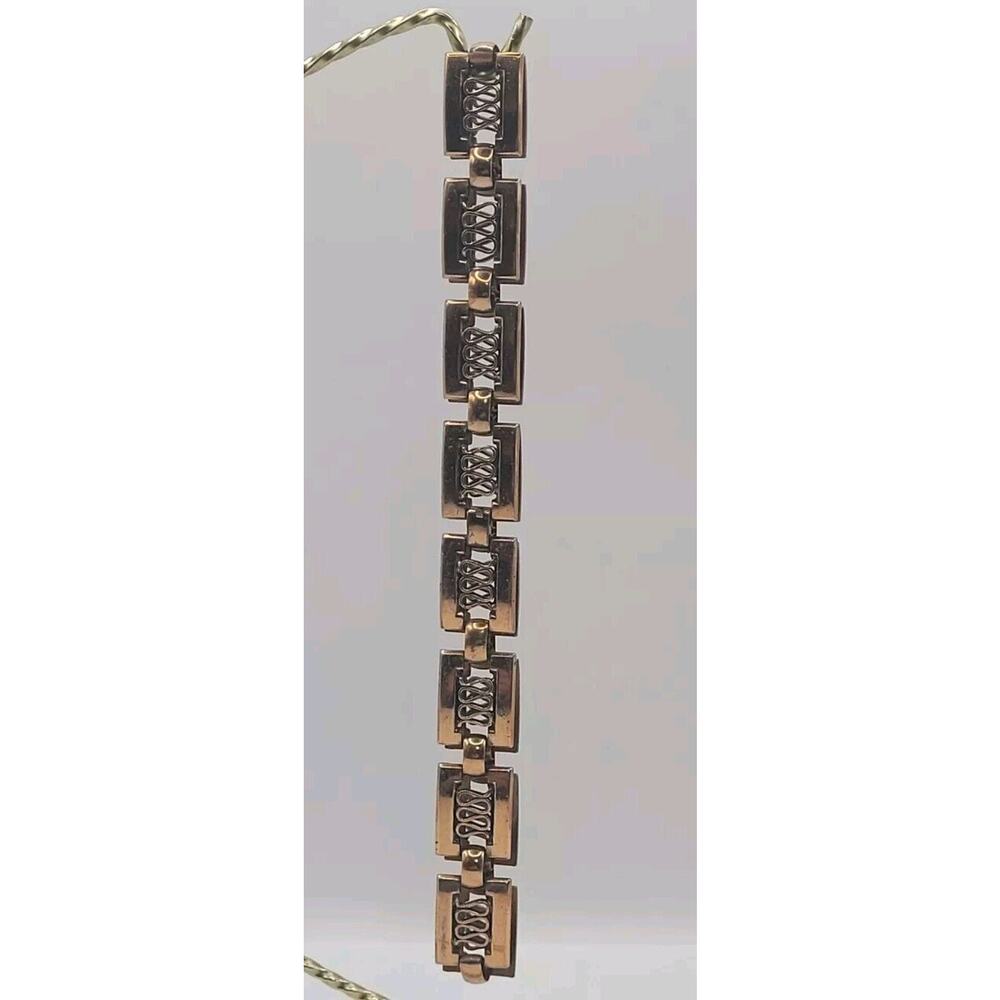Renior Copper Rectangular Reticulated Link 15" Ch… - image 4
